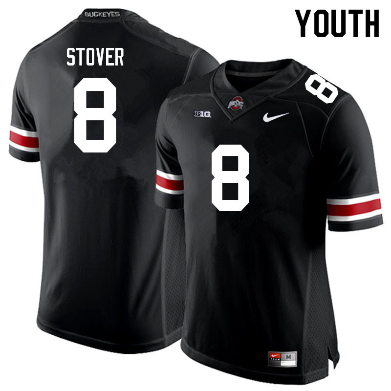 Ohio State Buckeyes Cade Stover Youth #8 Black Authentic Stitched College Football Jersey